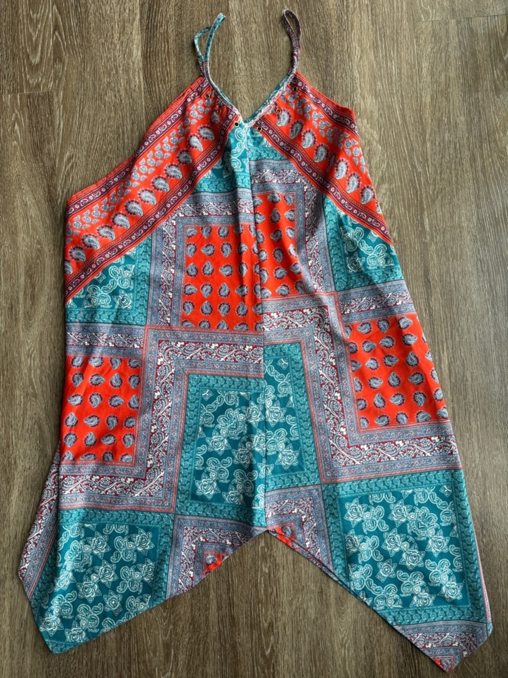 Speed Control Paisley Bandana Print Boho Dress